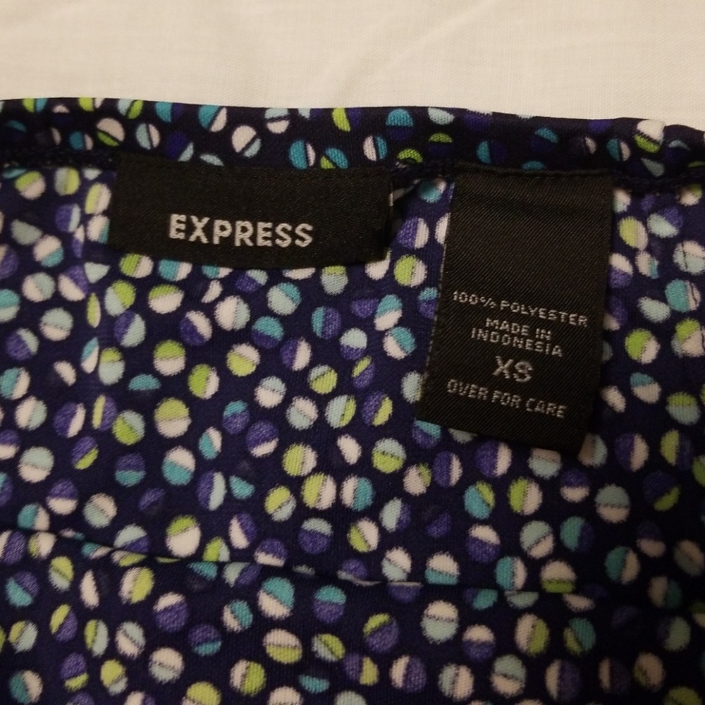 Express 90s Navy mini skirt XS - Picture 3 of 4